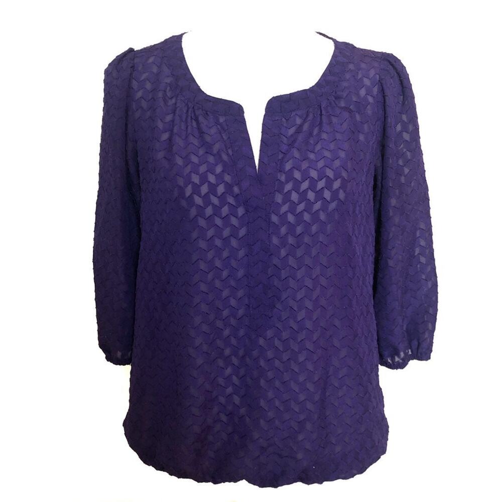 Express Purple Textured Blouse